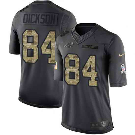 Nike Panthers #84 Ed Dickson Black Mens Stitched NFL Limited 2016 Salute to Service Jersey